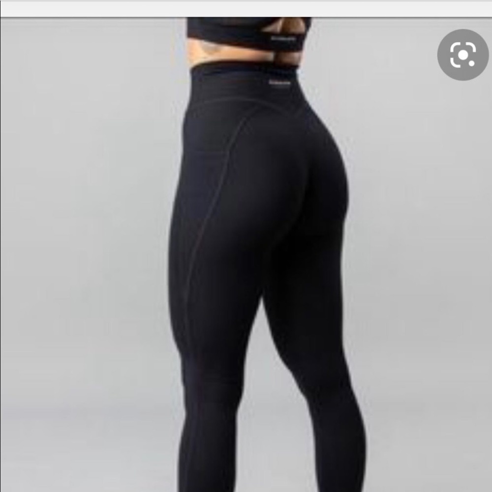 Black leggings- alphalux alphalete leggings- tummy control front panel - Picture 1 of 4